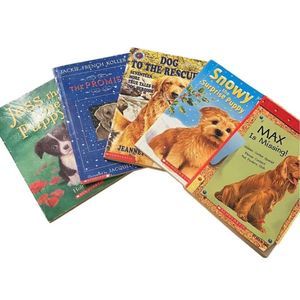 Kid’s Chapter Book Lot Set Of 5 Paperback Books‎ About Dogs Pets